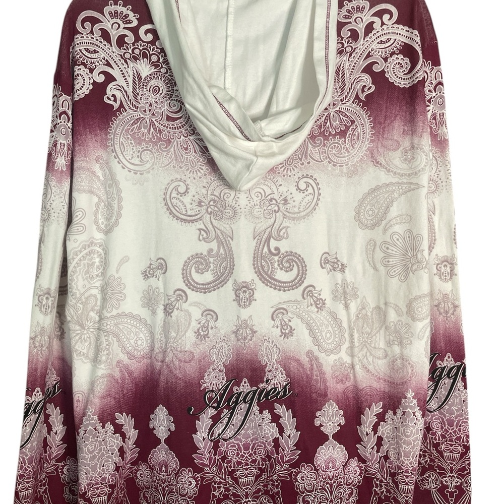 P. Michael Texas A&M Burgundy And White Women’s Hoodie Size 1X - Picture 3 of 4